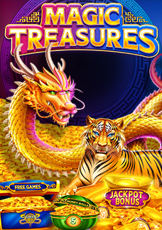 Magic Treasures Dragon and Tiger Video Slots Game Graphic