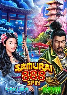 Samurai 888 Spin Sakura and Kenji Video Slots Graphic