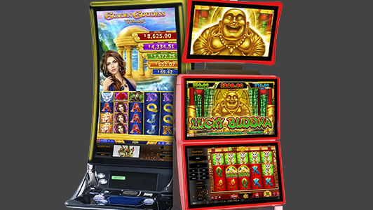 Two IGT gaming machines with UGA service window for non G2S games. 