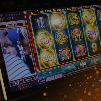 IGT Slot game with service window advertising pop up tab. 