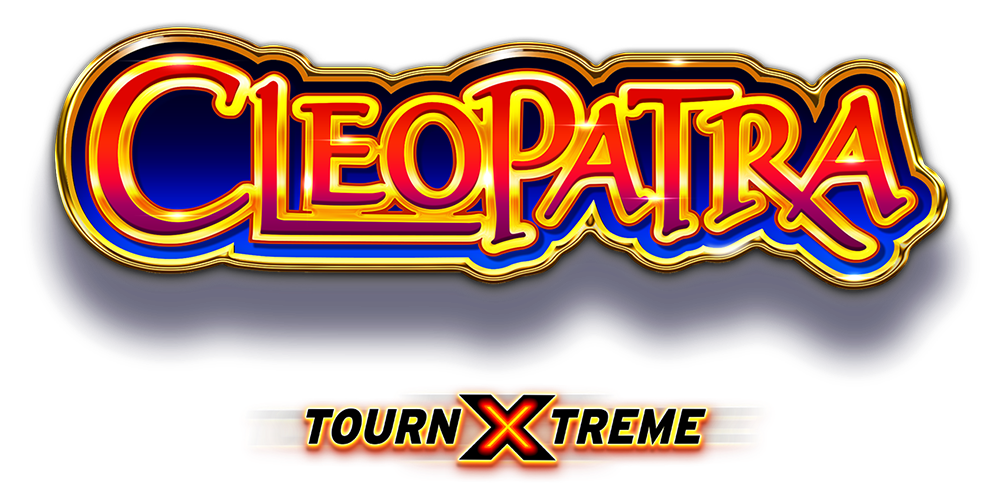 A Gold, blue, yellow, and orange logo for IGT's hit core video title Cleopatra! Now available on IGT's Tournxtreme tournament manager platform to streamline your slot tournaments with ease!