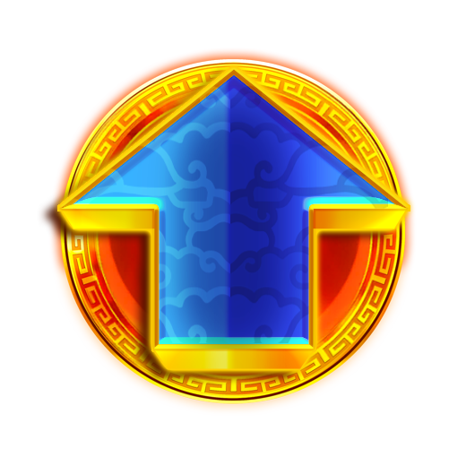 The blue, gold, and orange up arrow icon from tiger and dragon slots