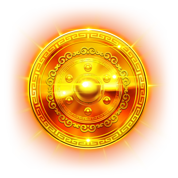 The shiny golden gong icon as seen in Tiger and Dragon Slots