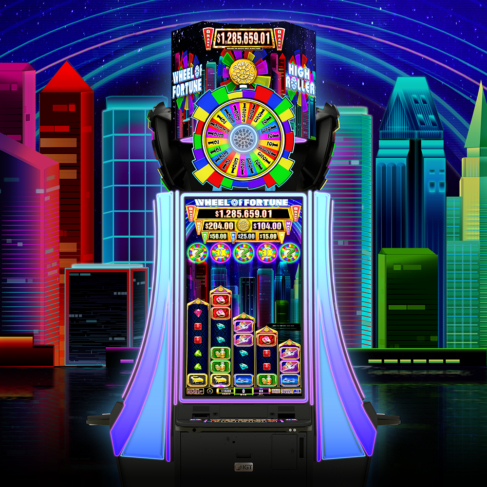 IGT's Wheel of Fortune High Roller Premium Wide Area Progressive slot game.