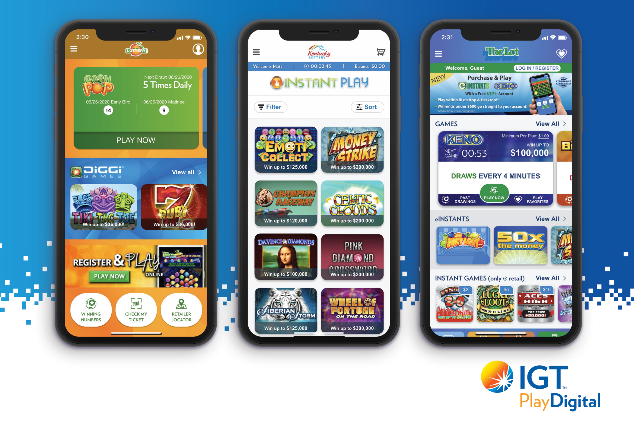 IGT PlayDigital Lottery apps