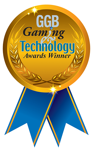 Gold and blue medal that reads GGB Gaming and Technology Award Winner 